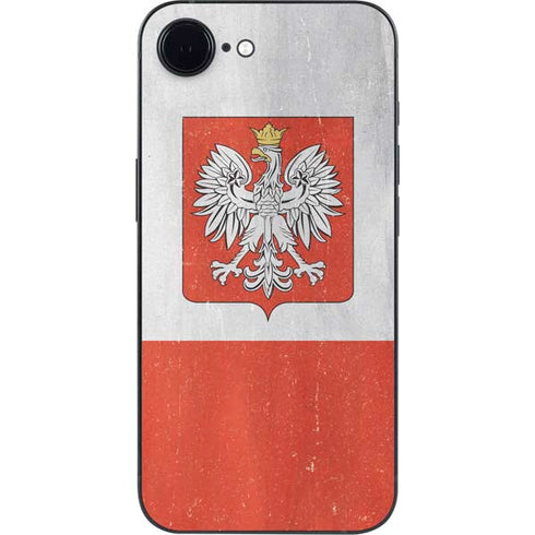 Poland Flag Distressed iPhone 16e Skin